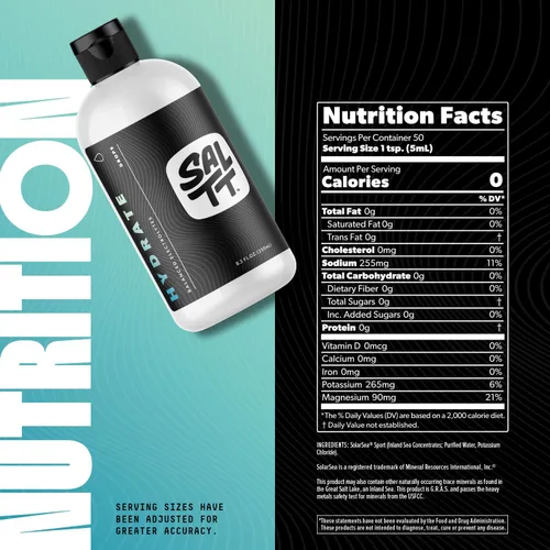Miniatura 7 de SALTT Hydrate - Gotas de electrolitos - Dietas Keto - Ayuno intermitente - Apoyo inmunológico - Sin gluten y azúcar - Paleo - Minerales de sodio
