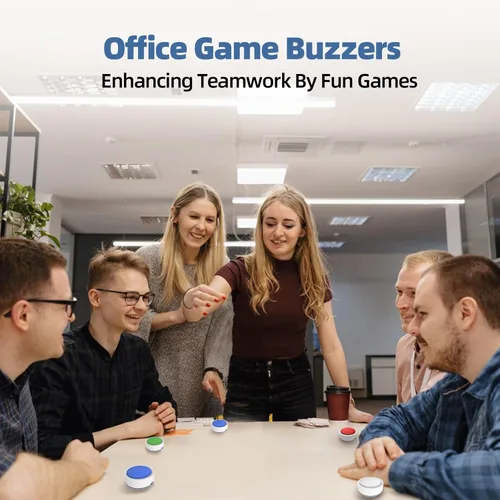 Miniatura 7 de Sistema de zumbador de juegos con pantalla, zumbadores de prueba de 8 jugadores, zumbadores para juegos de trivia, zumbadores de programas