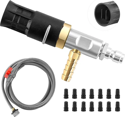 FIXFANS Boquilla ajustable de largo alcance para lavadora a presión 2-2.5 GPM, kit de boquilla de pulverización de inyección descendente, inyector