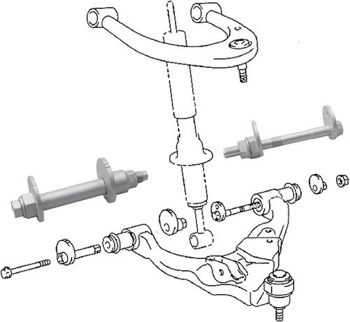 Miniatura 4 de Pernos de ajuste de punta inclinada de suspensión delantera, pernos de alineación de la placa de leva de control inferior para Toyota 03-09 4Runner