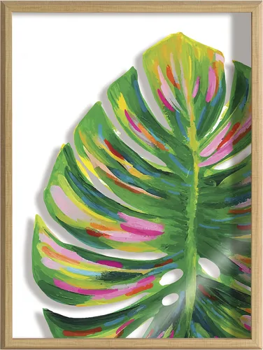 Miniatura 6 de Kate and Laurel Blake Monstera - Arte de pared de vidrio impreso enmarcado por Jessi Raulet de Ettavee; 18 x 24 pulgadas, natural; arte decorativo