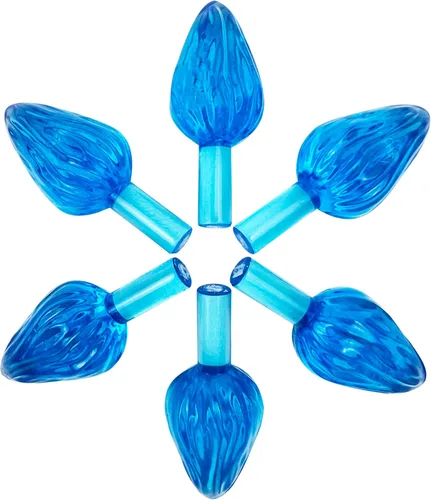 National Artcraft Adornos de luz grandes de cerámica estilo giro para árbol de Navidad, paquete de 25 unidades (aguamarina)