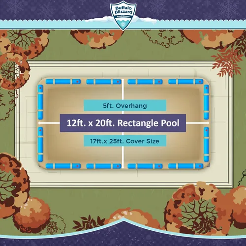 Miniatura 5 de Buffalo Blizzard Supreme Plus - Cubierta rectangular para piscina de invierno de 12 pies x 20 pies, color tostado/plateado, resistente para piscinas
