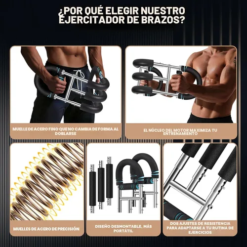 Miniatura 5 de Twister Arm Trainer with Grip Strength Trainer, 20-270lbs Adjustable & 20-160lbs Foldable Options, Chest Workout Equipment, Arm Trainer for Men