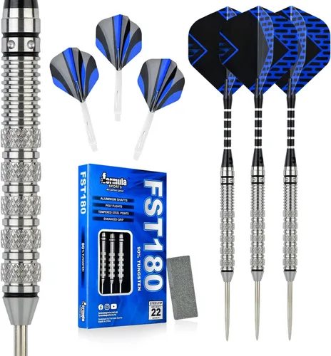 Formula Sports Juego de dardos de tungsteno 90% de punta de metal de 0.74 oz/0.78 oz/0.81 oz/0.85 oz, juego de dardos de punta de acero profesional