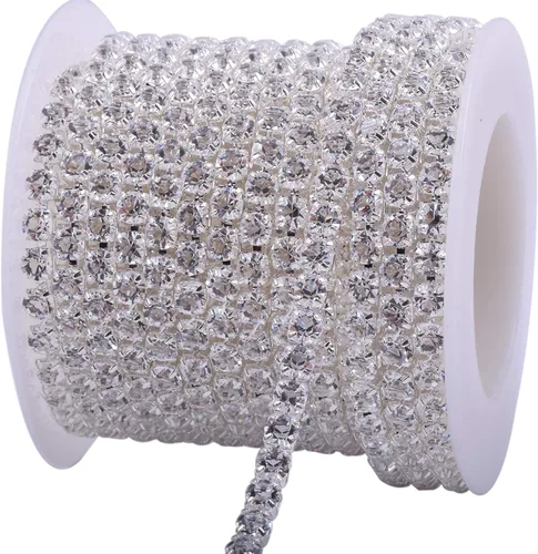 Miniatura 15 de KAOYOO 10 yardas de diamantes de imitación de circón de 0.079 pulgadas para manualidades de costura, decoración de bricolaje