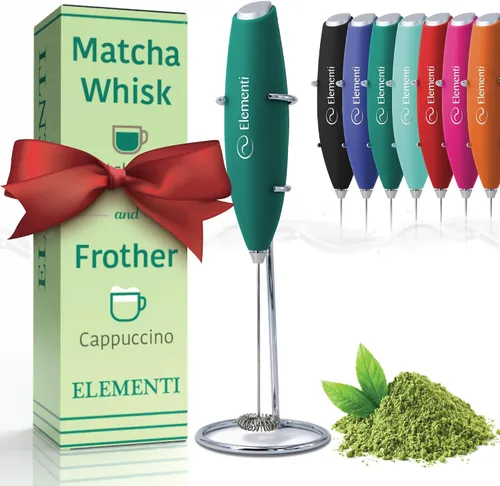 Miniatura 9 de Elementi Varita espumadora de leche, agitador eléctrico de mano fácil de usar para bebidas en polvo, batidor de café duradero y potente y varita