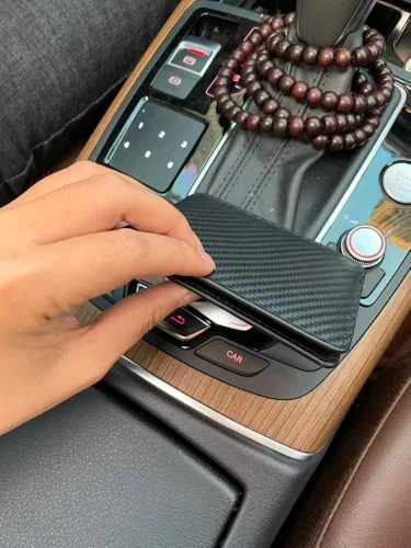 Miniatura 3 de Cartera delgada de cuero para hombre, billetera pequeña con bolsillo frontal con bloqueo RFID, ventana de identificación