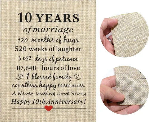 Miniatura 7 de Corfara Marco de 10º aniversario de 11 pulgadas de ancho x 13 pulgadas de alto, regalo de matrimonio para parejas, regalo de 10º aniversario