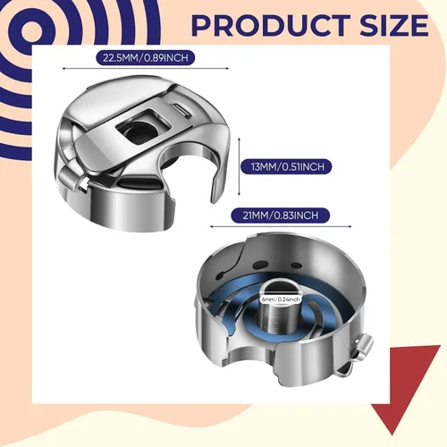 Miniatura 2 de Leifide Caja de bobina de acero inoxidable compatible con Juki Ddl-5550 Ddl-8100 Ddl-8300 Ddl-8500 Ddl-8700 Máquina de coser de una sola aguja