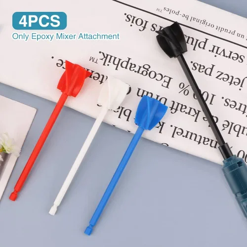 Miniatura 8 de Paletas mezcladoras de resina, 4 paletas mezcladoras de pintura reutilizables, accesorio multiuso para resina, pintura, silicona, mezcla de esmalte