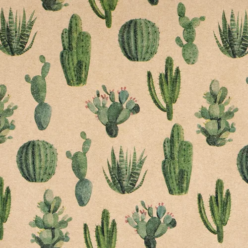 Miniatura 7 de RUSPEPA Rollo de papel de regalo Kraft, mini rollo, diseño de cactus para todas las ocasiones, 17 pulgadas x 32.8 pies