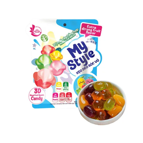 Miniatura 13 de My Style 3D - Caramelo de gomita pelable - Auténtico caramelo vietnamita de frutas tropicales, bolsa de 4.23 onzas (4.23 oz), sabores de frutas