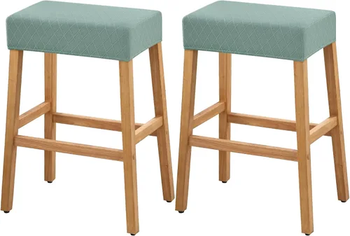 Miniatura 52 de YISUN Fundas de taburete rectangulares, paquete de 2 fundas elásticas impermeables para asiento de silla de montar, taburetes de bar, sillas de bar