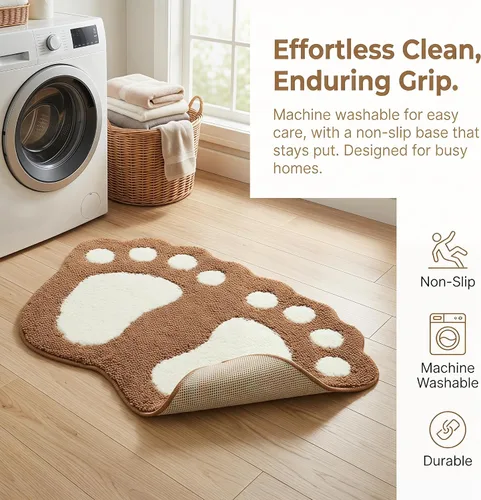 Miniatura 3 de TOPCHANCES Tapete de baño, antideslizante y grande para pies grandes, tapete de baño absorbente de agua, tapete de microfibra para inodoro, tapete