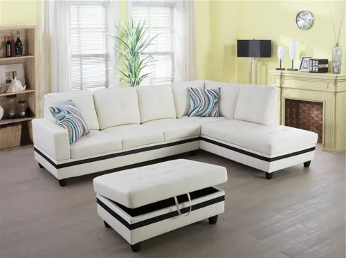 Miniatura 24 de Juego de sofá modular F091-F094 Crema Blanco
