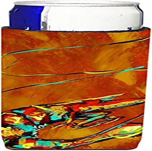 Miniatura 2 de Caroline's Treasures MW1185MUK Big Boy on Blue Crawfish Ultra Hugger para latas delgadas, funda para enfriar, lavable a máquina, funda para bebidas