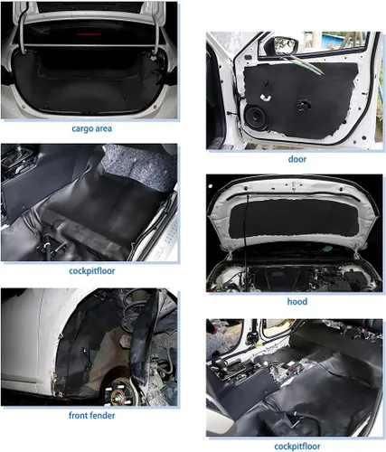 Miniatura 6 de uxcell 315mil 8mm 21.53 pies cuadrados alfombrilla de aislamiento térmico y de sonido para maletero y piso de 79" x 40" para auto