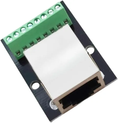 Miniatura 7 de 2 unids RJ45 Ethernet solo conector hembra placa de ruptura, 0.100 in paso RJ45 tornillo placa adaptador terminal