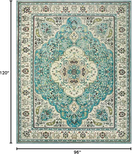 Miniatura 100 de Lahome Alfombra Bohemia Tribal Lavable de 3 x 5, Alfombras Antideslizantes para Entrada, Dormitorio, Sala de Estar, Vintage, Ultra Suave, No