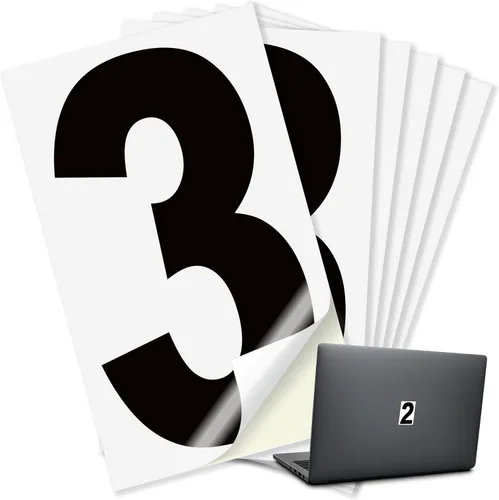 Miniatura 108 de iSYFIX Calcomanías de vinilo negro número 0 (Zero) – Paquete de 6 calcomanías de 1.5 pulgadas – Calcomanías de alta calidad, fondo reflectante