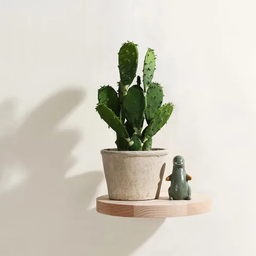 Miniatura 5 de Z metnal Pequeños estantes de madera natural, mini estante de repisa circular flotante para colección de figuras de acción, decoración de esquina