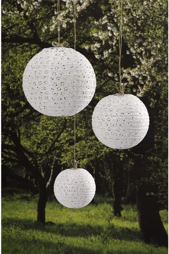 Miniatura 2 de Darice DT814 David Tutera - Faroles de papel con aspecto de encaje, 3 piezas, 6/8/10 pulgadas, color blanco