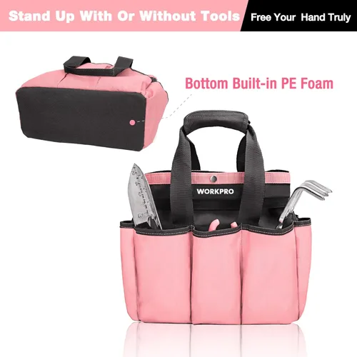Miniatura 5 de WORKPRO Bolsa de Jardín, Bolsa de Transporte y Almacenamiento de Herramientas de Jardín con 8 Bolsillos, Organizador para el Hogar para Carrito
