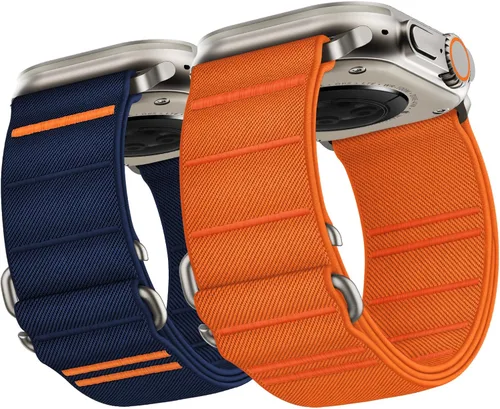 Miniatura 15 de Suitisbest Paquete de 2 correas deportivas compatibles con Apple Watch Ultra de 49mm 46mm 45mm 44mm 42mm 41mm 40mm 38mm, correa deportiva elástica
