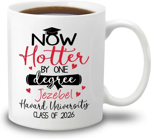 Miniatura 19 de Taza de café blanca personalizada para graduación, con texto en inglés "Behind You All Your Memories Before You All Your Dreams", taza de café de 11