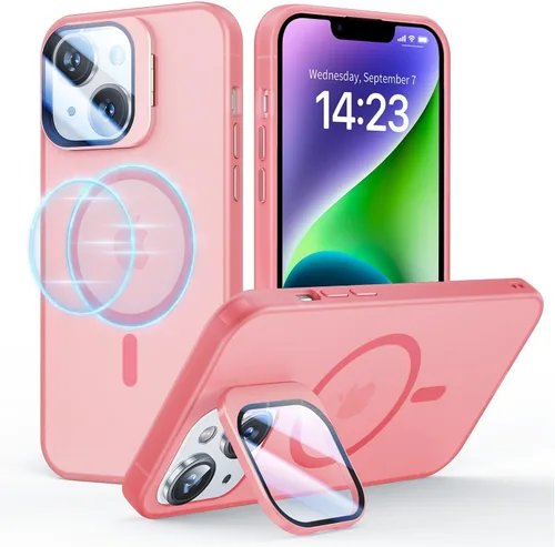 Miniatura 11 de Funda para iPhone 14 Pro, protección contra caídas de grado militar, compatible con MagSafe, soporte integrado y protector de lente de cámara, funda