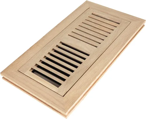 Miniatura 9 de Registro de piso de madera de roble blanco, montaje empotrado con marco, 4 x 10 pulgadas, sin terminar Blanco (White Oak)