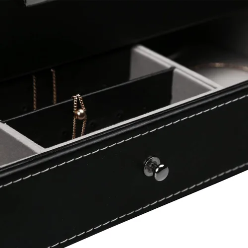 Miniatura 5 de Ogrmar Cajas de almacenamiento de reloj de piel sintética con 12 ranuras, para hombres y mujeres, estuche organizador de 2 niveles con tapa