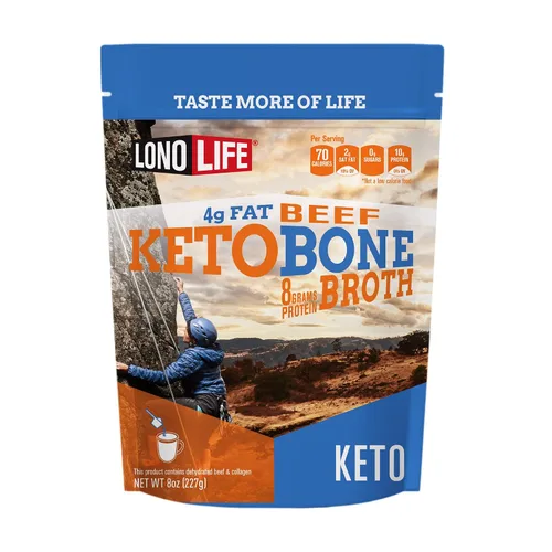Miniatura 9 de LonoLife Polvo de proteína de caldo de hueso Keto - Palitos con sabor a carne: 0.28 oz de proteína, 0.14 oz de grasa, apto para Keto, 10 porciones