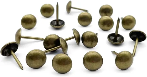 Miniatura 9 de Let's Decorate 200 tachuelas de tapicería D11mm/0.43 pulgadas de bronce, tachuelas decorativas de cobre para sofá, muebles, tachuelas metálicas