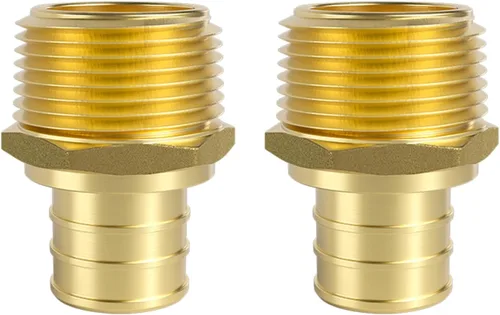 Miniatura 14 de SUNGATOR Paquete de 2 adaptadores machos Pex de 1 pulgada, latón sin plomo, accesorios Pex de 1 pulgada