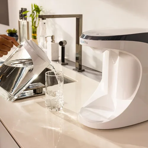 Miniatura 7 de Purificador de agua de carátula inteligente AquaTru para mostrador Sistema de ósmosis inversa de 4 etapas conectado a la aplicación con jarra