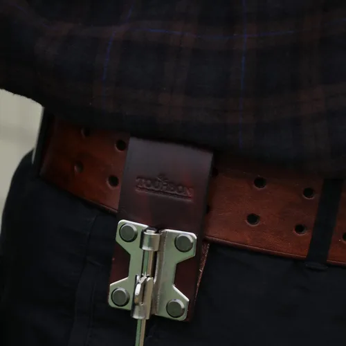 Miniatura 8 de TOURBON Soporte de taladro de cuero para cinturón Herramienta Gancho Holster