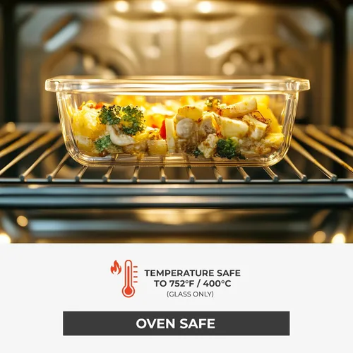 Miniatura 4 de Freshware Contenedores de almacenamiento de vidrio con tapas, 24 piezas, 12 recipientes con 12 tapas, recipiente de vidrio para preparación