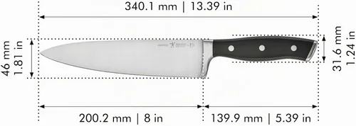 Miniatura 3 de Henckels - Cuchillo de chef forjado Accent de 8 pulgadas, color negro