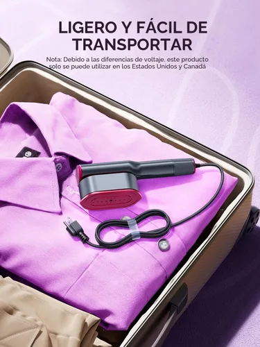 Miniatura 7 de DRFLASH Plancha y vaporizador 2 en 1 para ropa, calentamiento rápido en 15s, vaporizador portátil de 1200W, tamaño para viajes con gran panel