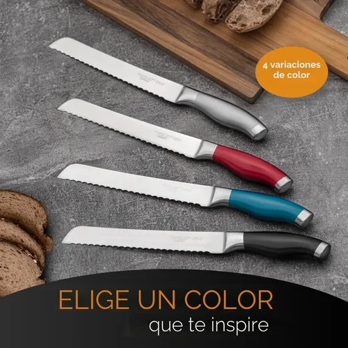Miniatura 8 de Cuchillo de Pan Dentado Orblue con Borde Ondulado Súper Afilado de Acero Inoxidable Mejorado - Cortador de Pan Ideal para Rebanar Bagels Caseros