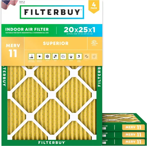 Miniatura 55 de Filterbuy Filtro de aire 18 x 20 x 1 pulgadas MERV 11 Defensa Superior contra Mascotas y Alergias (paquete de 4), Filtros de Reemplazo