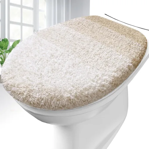 Miniatura 35 de OLANLY Funda de Asiento de Inodoro de Microfibra Suave para Baño, Fundas Lavables a Máquina, 17.5x15 Pulgadas, con Soporte de Goma que se Mantiene