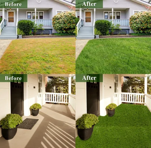 Miniatura 6 de Alfombra de césped artificial gruesa y realista - Alfombra de césped sintético para interior y exterior, jardín, césped, paisaje - Alfombra gruesa