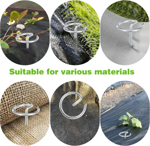 Miniatura 6 de 150 grapas de tela en forma de G de 6 pulgadas, estacas de jardín galvanizadas con más poder de sujeción que las estacas de jardín en forma de U