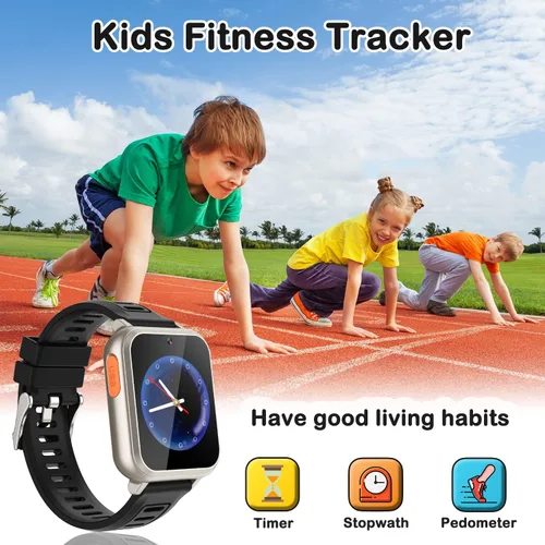 Miniatura 6 de Reloj inteligente para niños con 24 juegos de rompecabezas, pantalla táctil HD, cámara de video, reproductor de música, podómetro, alarma