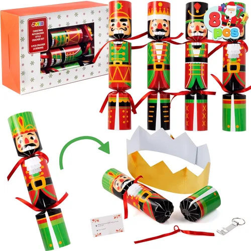 Miniatura 8 de JOYIN 8 piezas de recuerdos de fiesta de Navidad sin enganches, lindos regalos divertidos de diseño de Navidad para niños, incluye sombrero