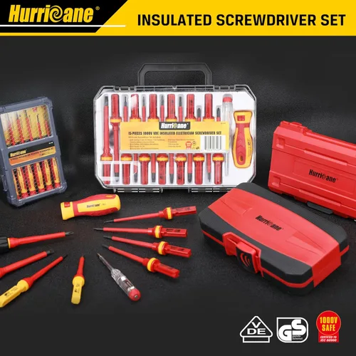 Miniatura 8 de HURRICANE Juego de destornilladores aislados de 1000 V, juego de 6 piezas de destornilladores de electricista de precisión con puntas magnéticas