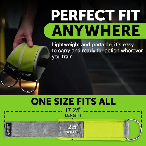 Miniatura 7 de Gradient Fitness Correas de tobillo (paquete de 2) Correa de tobillo para máquina de cable, bandas de tobillo para entrenamiento, correa